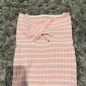 Pink Striped Knit Top